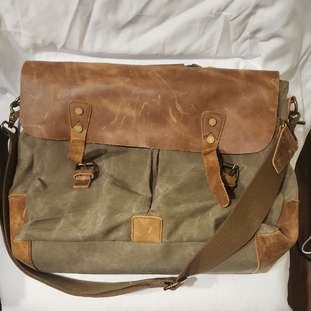 Stylish Brown and Tan Men's Messenger Bag